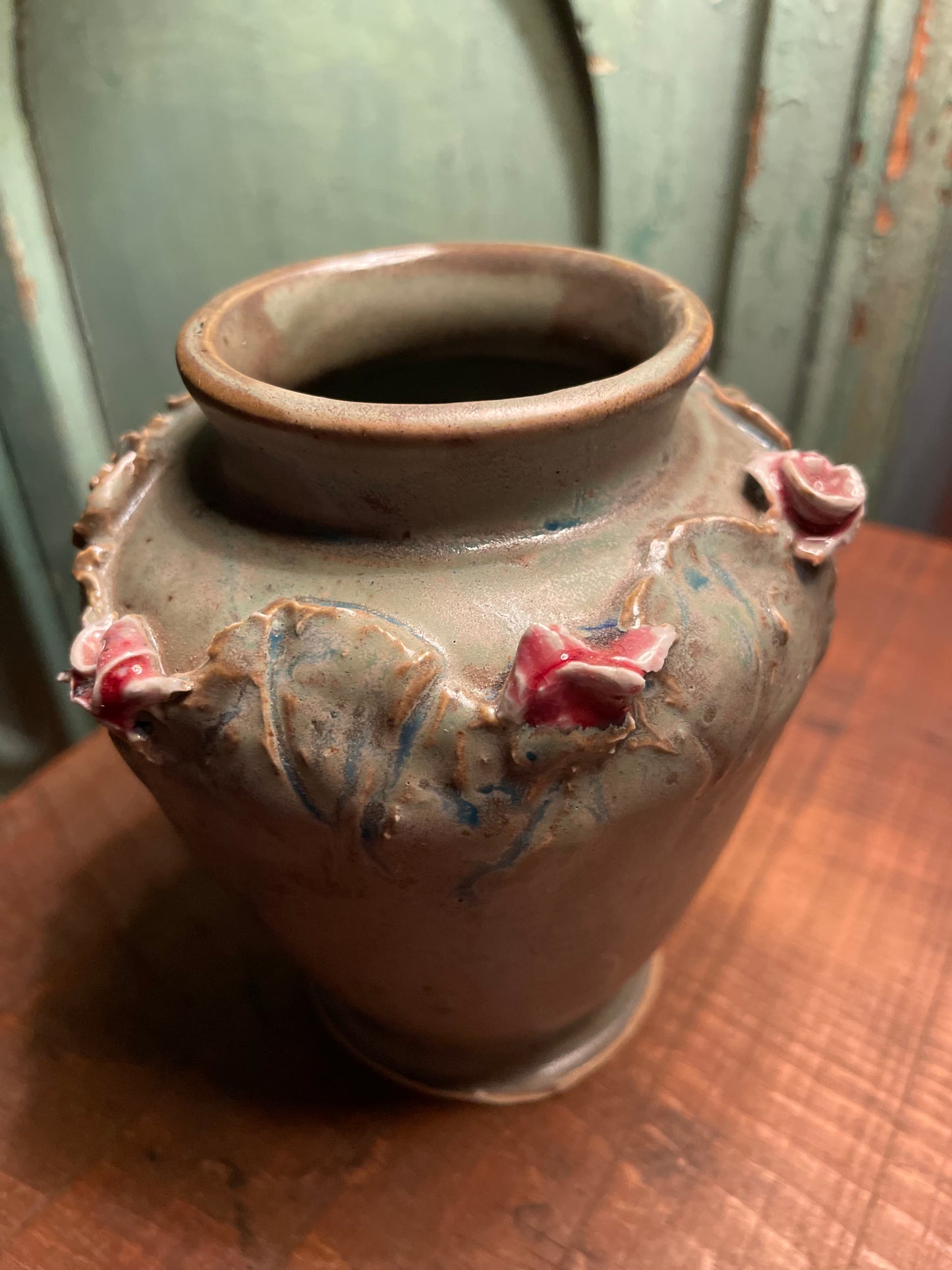 Vintage Rosebud Vase~ Moss Green Dreamy!