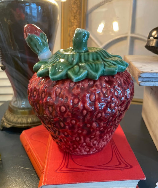 Vintage Strawberry Ceramic Pot