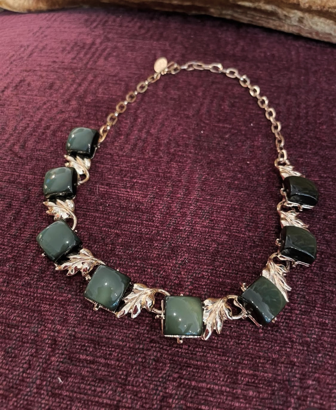 Holiday Ready Olive Vintage Necklace!