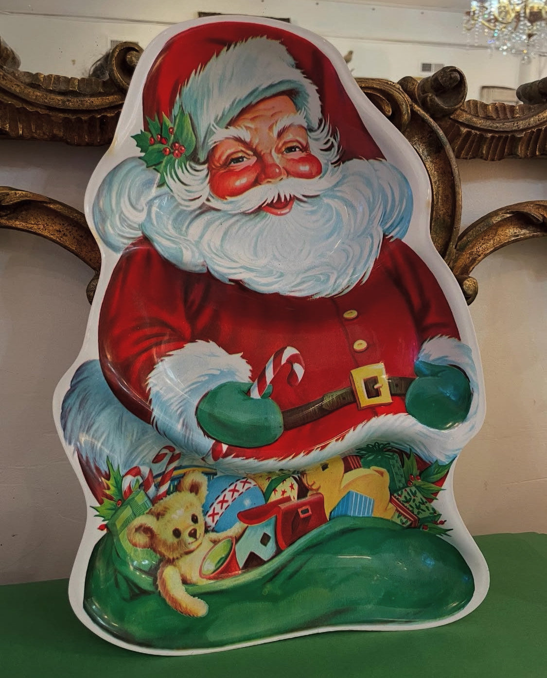 Vintage Plastic Santa Tray