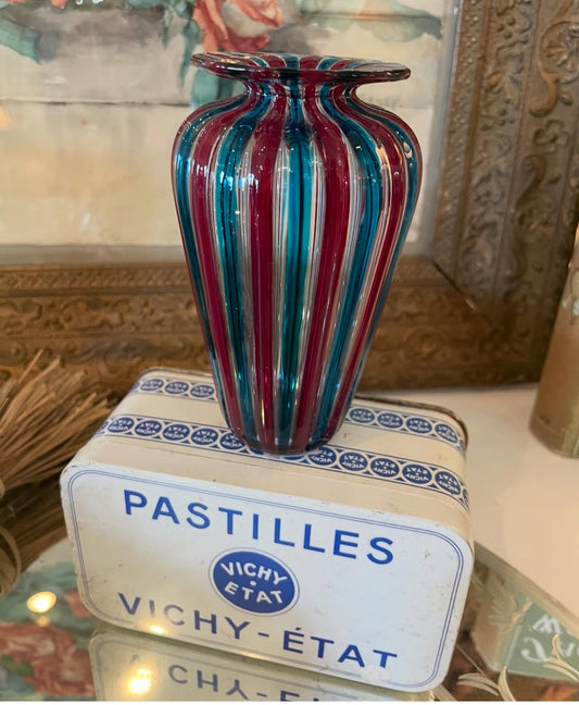 Blown Glass Striped Vase